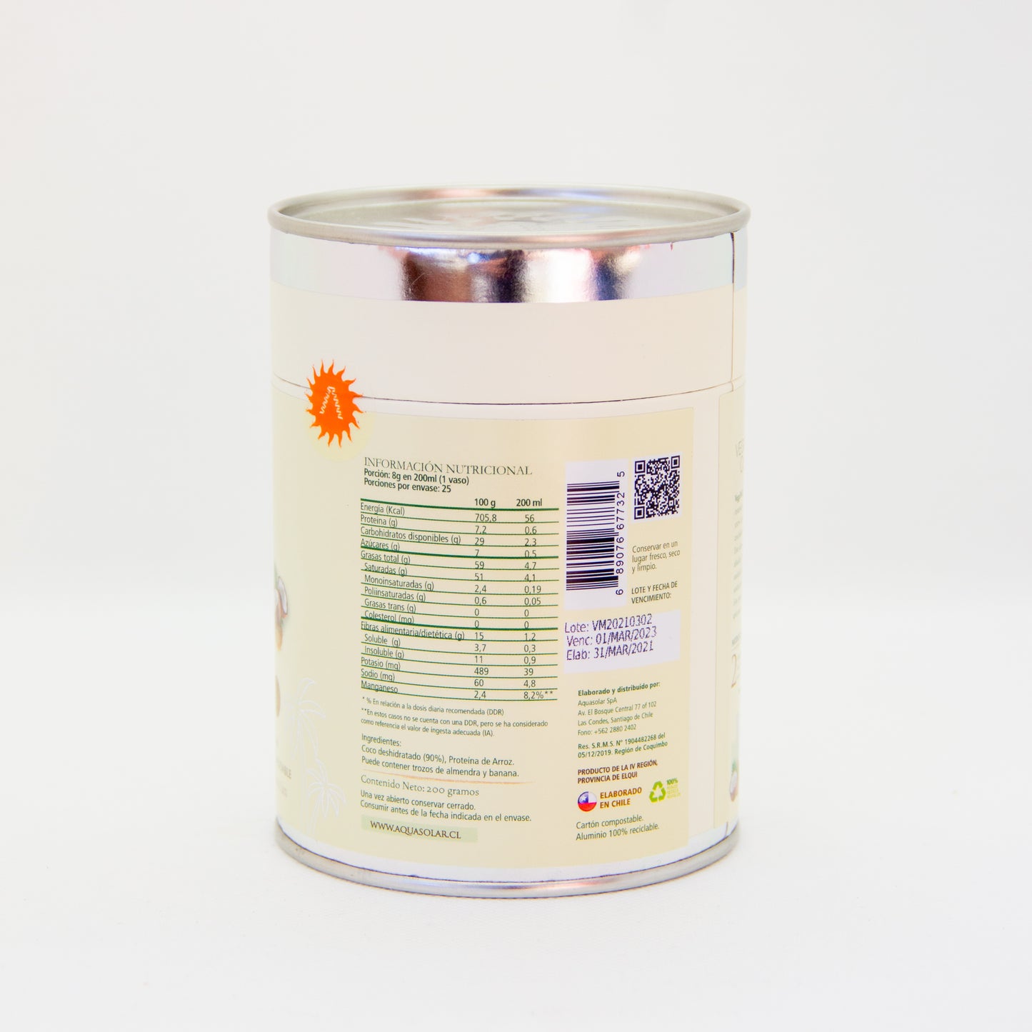 Oferta Leche en polvo vegetal orgánica VeggiMilk "Aqua solar"