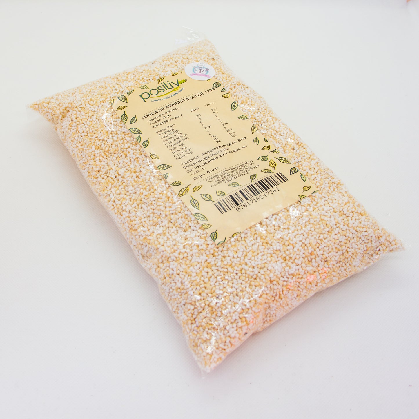 Pipoca de amaranto endulzado con stevia pura "Positiv" - 100gr