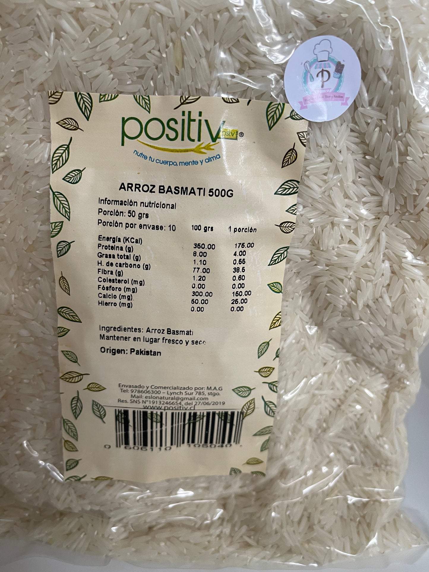 Arroz basmati orgánico "Positiv" - 500gr