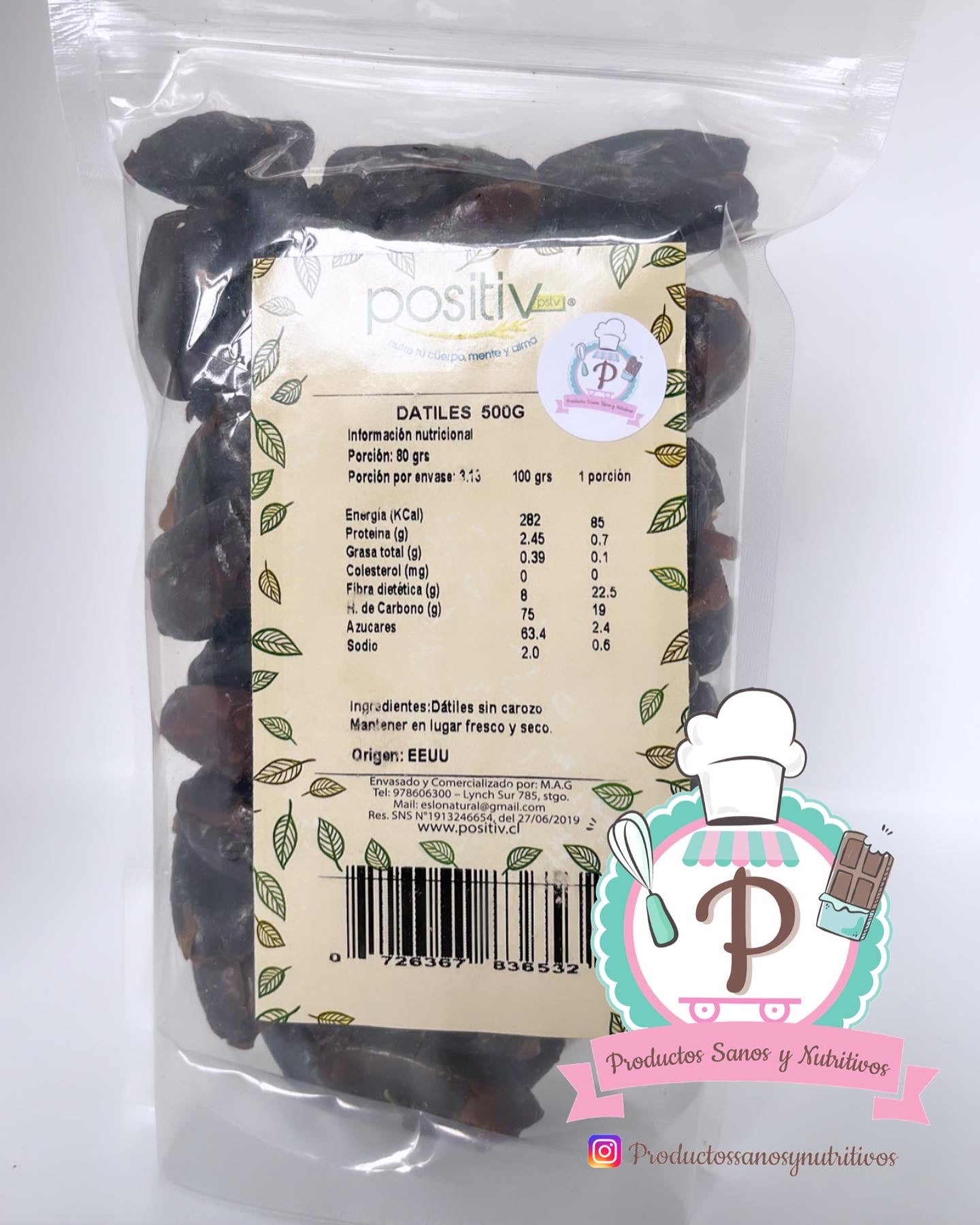 Dátiles sin carozo "Positiv" - 500gr