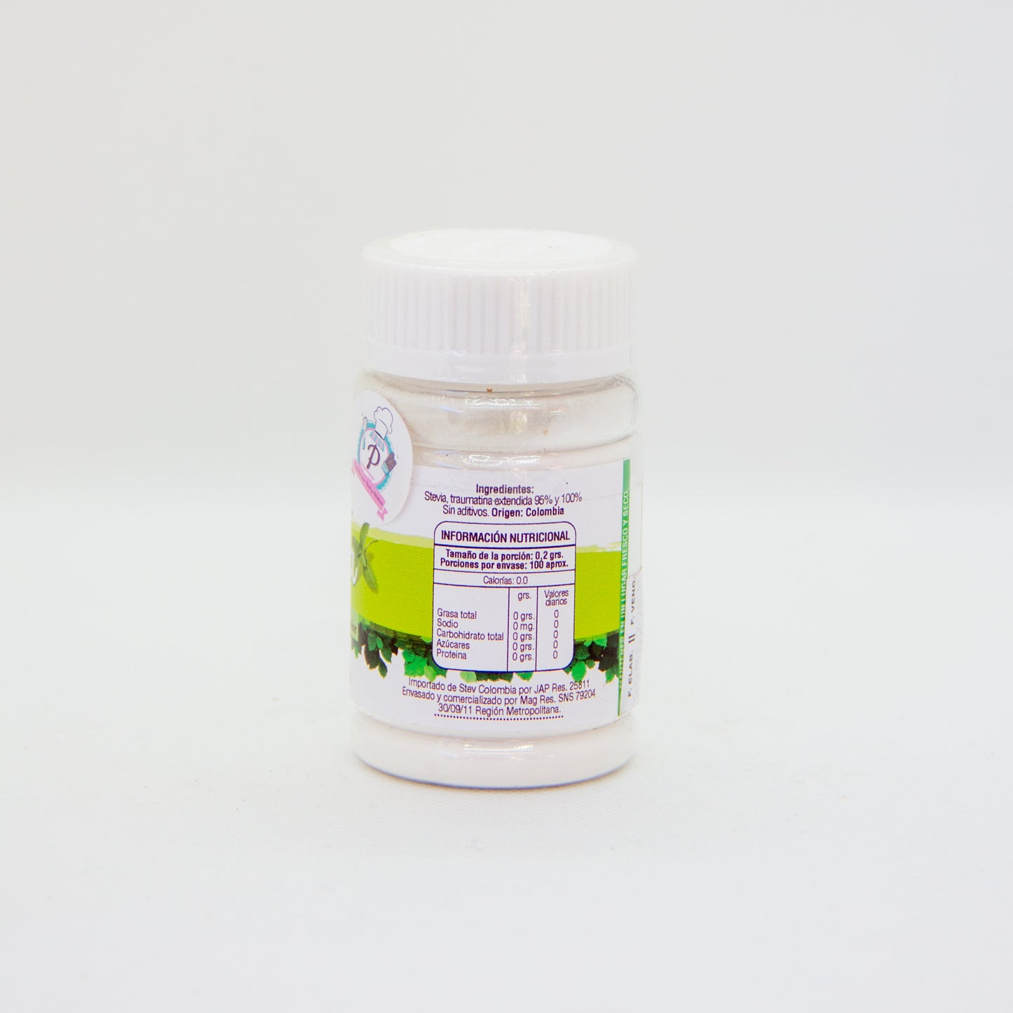 Stevia en polvo concentrada 100% natural con dosificador 20grs.