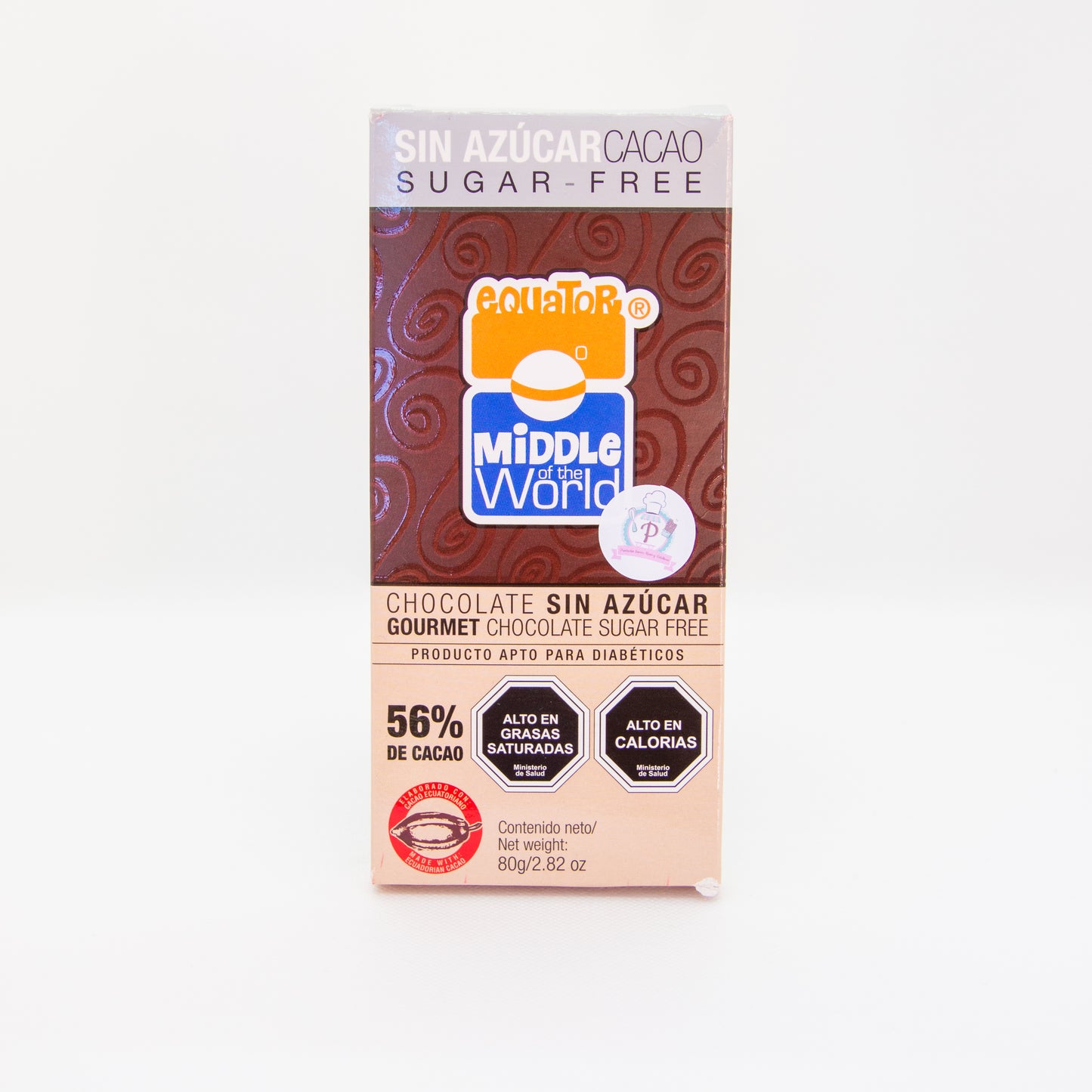 Chocolate sin azúcar 56% cacao - 80gr