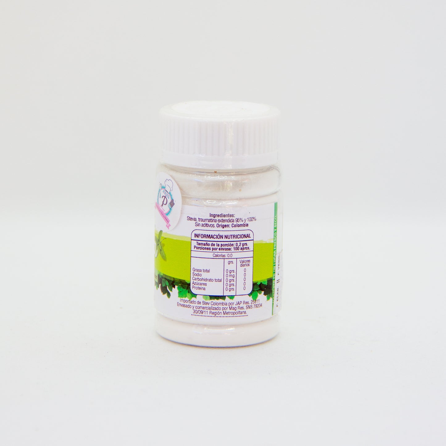 Stevia  en polvo concentrada 100% natural con dosificador 20grs.