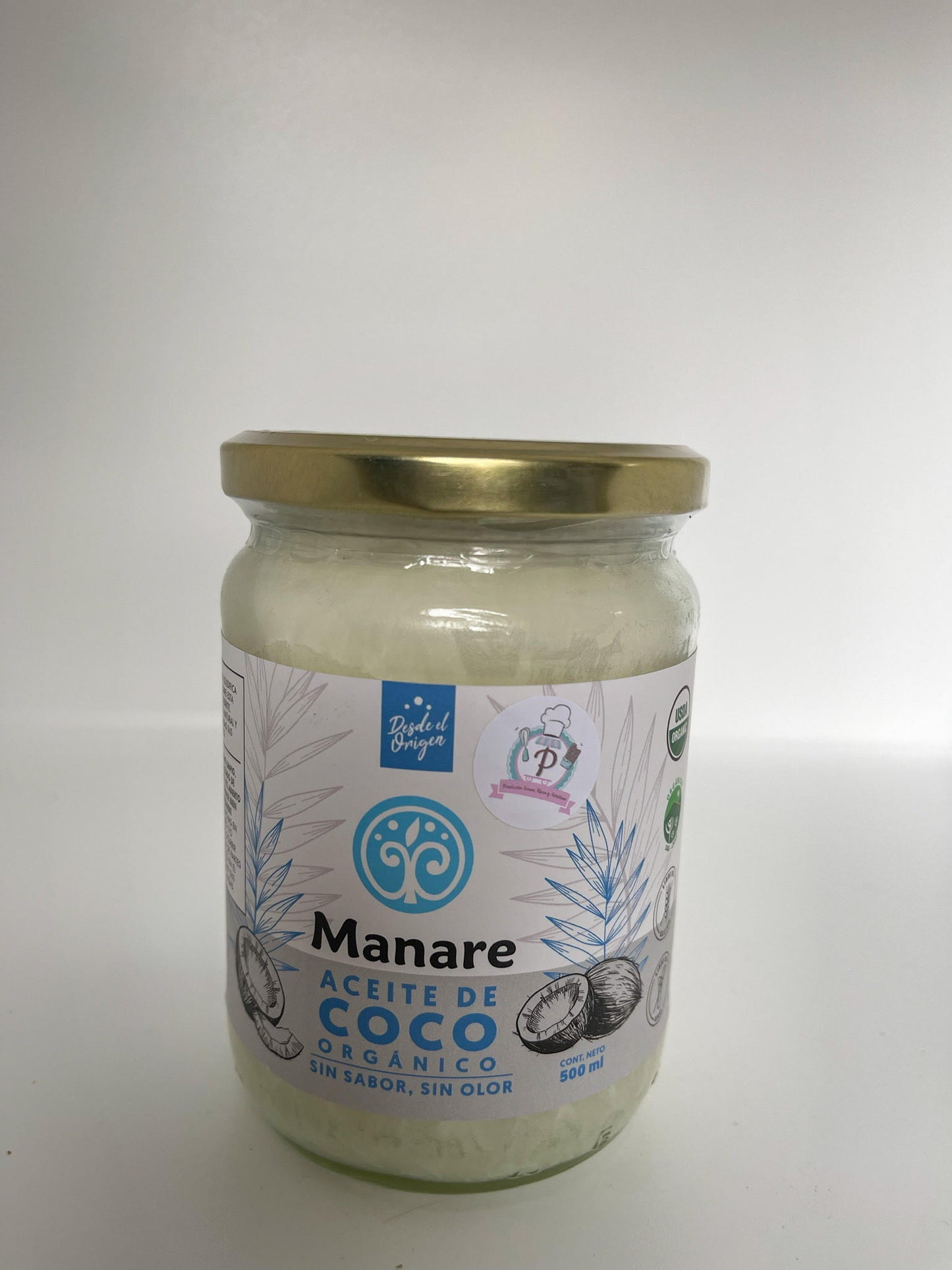 Aceite de coco “manare “ sin sabor sin olor 500 ml.